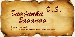 Damjanka Savanov vizit kartica